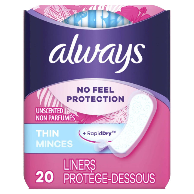 Always Incredibly Thin Daily Panty Liners Regular Unscented 20ct (24 Pack) - Personal Care > Feminine Pantiliners