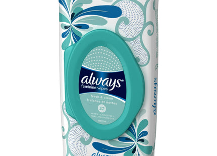 Always Feminine Wipes Fresh and Clean Scent Soft Pack 32 Count (Pack Of 2) - Health & Beauty > Personal Care Cosmetics