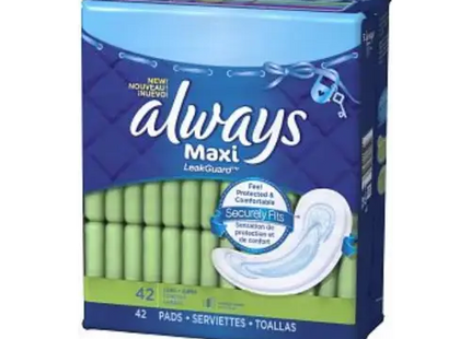 Always Maxi Size 2 Super Pads for Women Without Wings Unscented 42 Count (Pack Of 4) - Health & Beauty > Personal Care