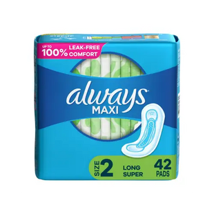 Always Maxi Size 2 Super Pads for Women Without Wings Unscented 42 Count (Pack Of 5) - Health & Beauty > Personal Care