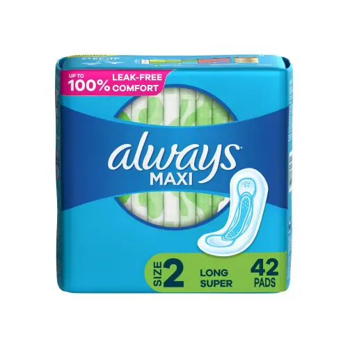 Always Maxi Size 2 Super Pads for Women Without Wings Unscented 42 Count (Pack Of 5) - Health & Beauty > Personal Care