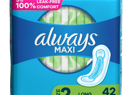 Always Maxi Size 2 Super Pads for Women Without Wings Unscented 42 Count (Pack Of 12) - Health & Beauty > Personal Care