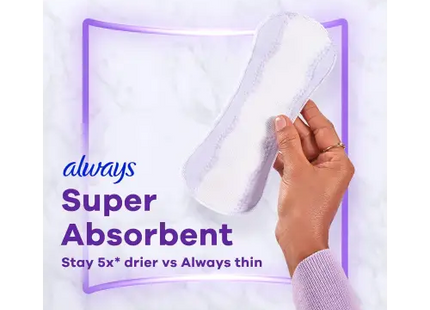 Always Thin Daily Panty Liners For Women Light Absorbency Unscented 120 Count (Pack Of 6) - Health & Beauty > Personal