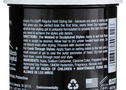 Ampro Regular Hold Protein Hair Styling Gel Moisturizing Unisex 6oz - Personal Care > & Products