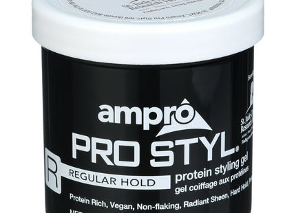 Ampro Regular Hold Protein Hair Styling Gel Moisturizing Unisex 6oz (3 Pack) - Personal Care > & Products