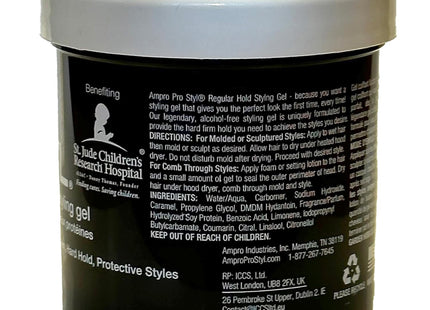 Ampro Regular Hold Protein Hair Styling Gel Moisturizing Unisex 6oz - Personal Care > & Products