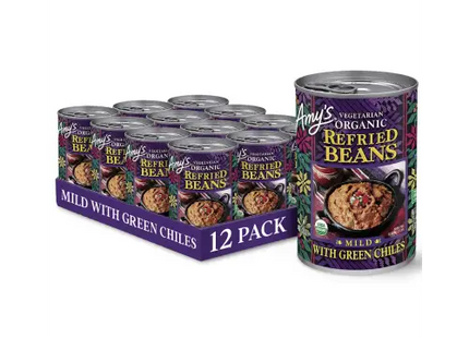 Amy’s Organic Refried Beans With Green Chile 15.4 Ounces (Pack Of 12) - Food Beverages & Tobacco > Items Fruits