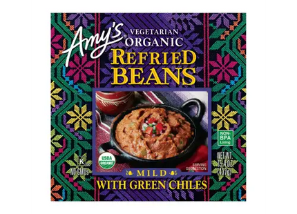 Amy’s Organic Refried Beans With Green Chile 15.4 Ounces (Pack Of 12) - Food Beverages & Tobacco > Items Fruits