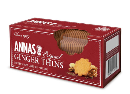 Anna’s Ginger Thins All Natural Swedish Cookies 5.25oz (12 Pack) - Food & Beverages > Sweets Chocolate Biscuits