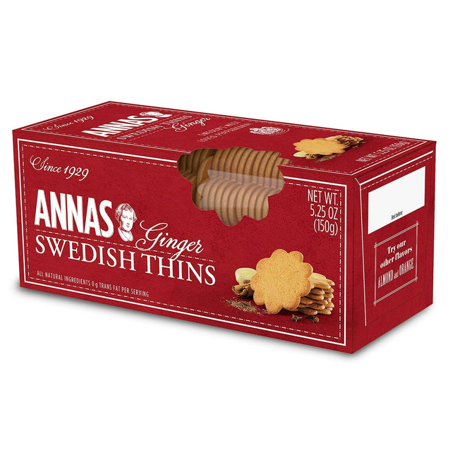 Anna’s Ginger Thins All Natural Swedish Cookies 5.25oz (3 Pack) - Food & Beverages > Sweets Chocolate Biscuits