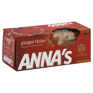 Anna’s Ginger Thins All Natural Swedish Cookies 5.25oz (4 Pack) - Food & Beverages > Sweets Chocolate Biscuits