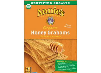 a close up of a box of annie’s honey grahams