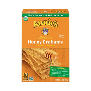 a close up of a box of annie’s honey grahams