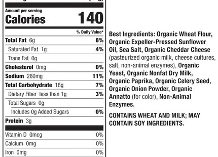 nut nutrition label