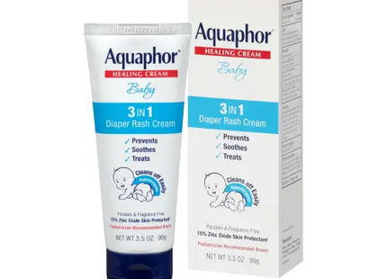 Aquaphor Baby Diaper Rash Cream 3-in-1 Relief 3.5 Oz Tube (PacK Of 24) - & Toddler > Diapering Treatments