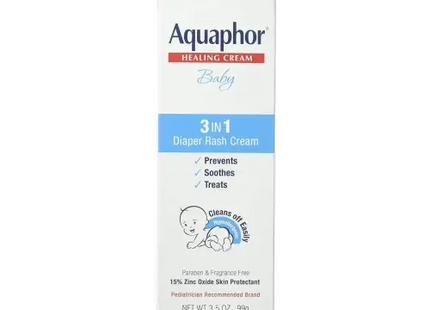 Aquaphor Baby Diaper Rash Cream 3-in-1 Relief 3.5 Oz Tube (PacK Of 24) - & Toddler > Diapering Treatments