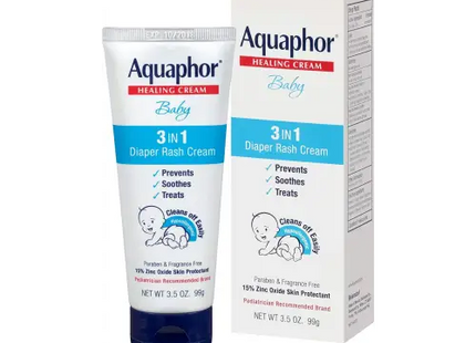 Aquaphor Baby Diaper Rash Cream 3-in-1 Relief 3.5 Oz Tube (PacK Of 24) - & Toddler > Diapering Treatments