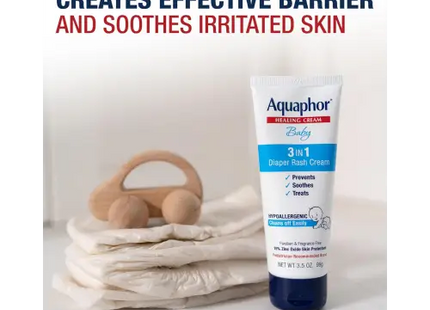 Aquaphor Baby Diaper Rash Cream 3-in-1 Relief 3.5 Oz Tube (PacK Of 24) - & Toddler > Diapering Treatments