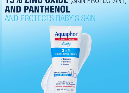 Aquaphor Baby Diaper Rash Cream 3-in-1 Relief 3.5oz Tube - & Toddler > Diapering Treatments