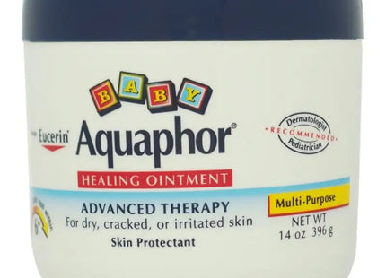 a close up of a jar of baby’s aquaphor advanced therapy