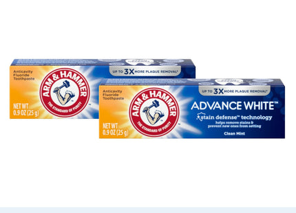 Arm and Hammer Advance White Toothpaste Stain Defense Fresh Mint 0.9oz (2 Pack) - Personal Care > Oral