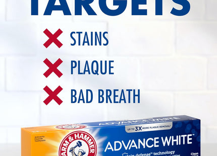 Arm and Hammer Advance White Toothpaste Stain Defense Fresh Mint 0.9oz (2 Pack) - Personal Care > Oral