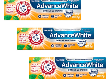 Arm and Hammer Advance White Toothpaste Stain Defense Fresh Mint 0.9oz (3 Pack) - Personal Care > Oral