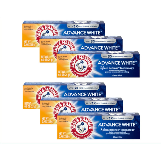 Arm and Hammer Advance White Toothpaste Stain Defense Fresh Mint 0.9oz (6 Pack) - Personal Care > Oral