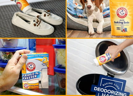 Arm & Hammer Baking Soda Fridge-n-Freezer Odor Absorber Powder 14oz (4 Pack) - Household Supplies > Cleaning Products