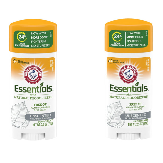 Arm & Hammer Essentials Antiperspirant Deodorant Solid Unscented 2.5oz (2 Pack) - Personal Care > Bath Body