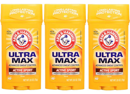 ARM & HAMMER ULTRA MAX Deodorant Active Sport Solid Stick 2.6 oz (3 Pack) - Personal Care > Bath Body Anti-Perspirant