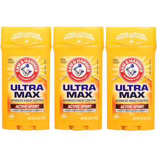 ARM & HAMMER ULTRA MAX Deodorant Active Sport Solid Stick 2.6 oz (3 Pack) - Personal Care > Bath Body Anti-Perspirant