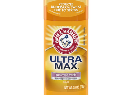 Arm & Hammer Ultra-Max Solid AntiPerspirant Deodorant Powder Fresh 2.6oz (3 Pack) - Personal Care > Bath Body