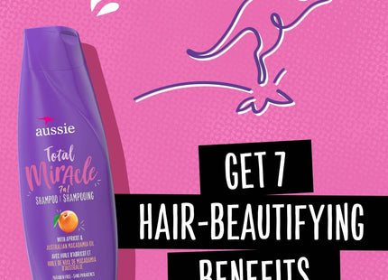 Aussie Total Miracle Collection 7N1 Shampoo Apricot & Macadamia 12.1oz (3 Pack) - Personal Care > Hair Styling