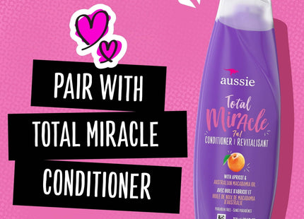 Aussie Total Miracle Collection 7N1 Shampoo Apricot & Macadamia 12.1oz (3 Pack) - Personal Care > Hair Styling