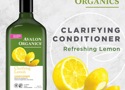 Avalon Organics Lemon Clarifying Conditioner Renews Color & Shine 11oz (2 Pack) - Personal Care > Hair Styling Shampoo