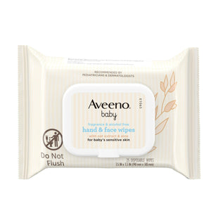 Aveeno Baby Hand & Face Cleansing Wipes Oat Extract Fragrance Free 25ct (2 Pack) - Toddler > Diapering