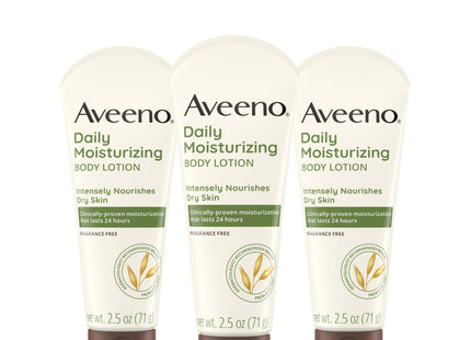 Aveeno Daily Moisturizing Lotion with Oat for Dry Skin Unisex 2.5oz (3 Pack) - Personal Care > & Moisturizer