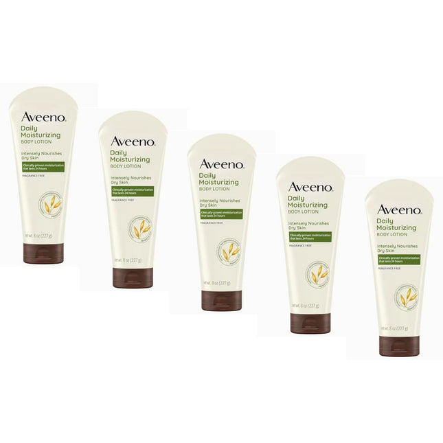 Aveeno Daily Moisturizing Lotion with Oat for Dry Skin Unscented 8oz (5 Pack) - Personal Care > & Moisturizer