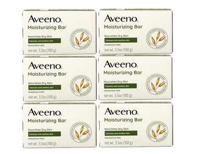 Aveeno Gentle Moisturizing Facial Cleansing Dry Skin Bar Unscented 3.5oz (6 Pack) - Personal Care > Bath & Body Soaps