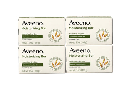 Aveeno Gentle Moisturizing Facial Cleansing Dry Skin Bar Unscented 3.5oz (4 Pack) - Personal Care > Bath & Body Soaps