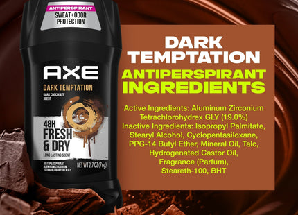 Axe Dark Temptation Invisible Solid Antiperspirant Deodorant Stick 2.7oz (4 Pack) - Personal Care > Bath & Body