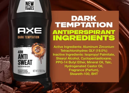 Axe Dark Temptation Invisible Solid Antiperspirant Deodorant Stick 2.7oz (4 Pack) - Personal Care > Bath & Body
