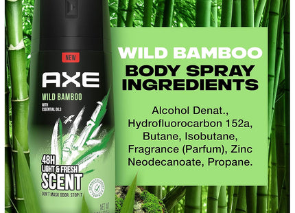 Axe Men’s Deodorant Body Spray Light and Fresh Wild Bamboo 4oz (2 Pack) - Personal Care > Bath & Anti-Perspirant