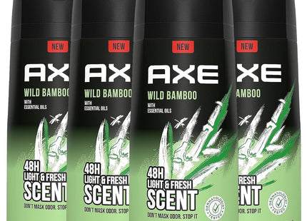 Axe Men’s Deodorant Body Spray Light and Fresh Wild Bamboo 4oz (4 Pack) - Personal Care > Bath & Anti-Perspirant