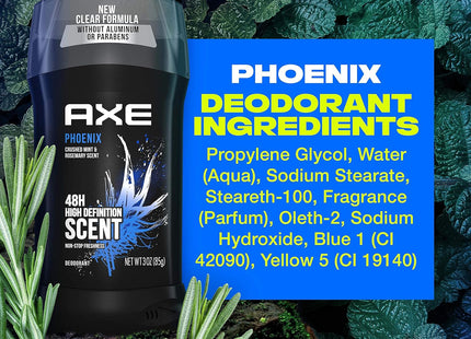 Axe Phoenix Long Lasting Deodorant Stick Crushed Mint and Rosemary 3.0oz (4 Pack) - Personal Care > Bath & Body