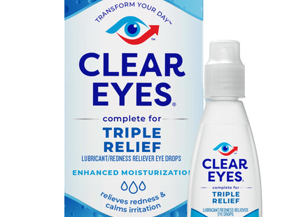 Clear Eyes Triple Relief Lubricant Eye Drops 0.5 Fl Oz (Pack Of 1)