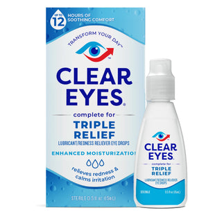 Clear Eyes Triple Relief Lubricant Eye Drops 0.5 Fl Oz (Pack Of 4)