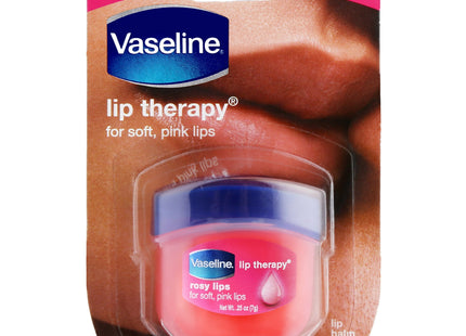 Vaseline Lip Therapy Rosy Lips Lip Treatment Balm Ointment Tinted Pink 0.25 Ounce Jar (Pack Of 9)