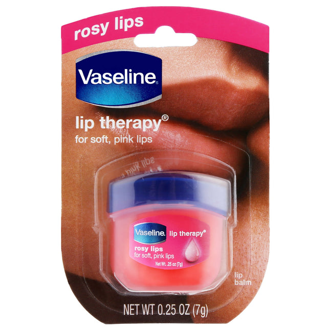 Vaseline Lip Therapy Rosy Lips Lip Treatment Balm Ointment Tinted Pink 0.25 Ounce Jar (Pack Of 24)